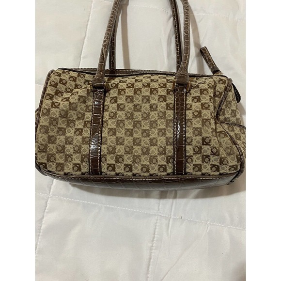 Liz Claiborne Monogram Brown Small Purse, Beige Lining Very G Cond - Picture 14 of 16